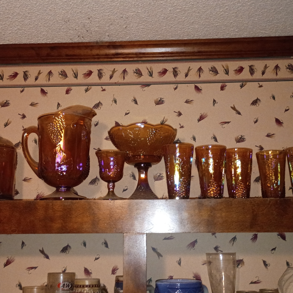 Golden Carnival Glass Kitchenware Set